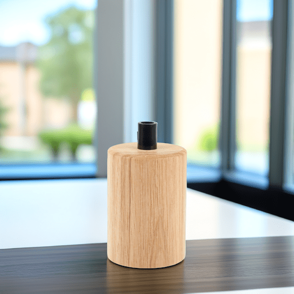 LABSERRON Wood Lamp Holder Socket Adapter Suitable for E27 Bulbs Decorative Ivory Finish