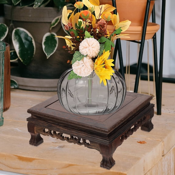 LABSERRON Wooden Pedestal for Home Decor Sturdy Coffee Color Craft Display Stand 14 x 6 x 28 inches