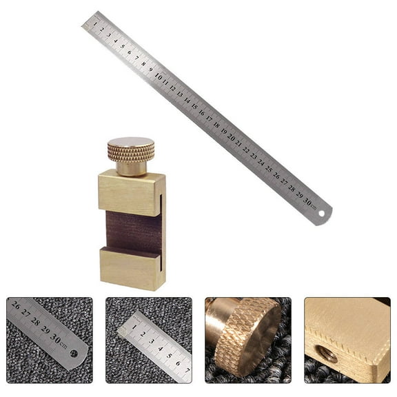 LABSERRON Woodworking Line Locator with Stop Block for Precise Measuring and Marking Yellow stainless 1 set