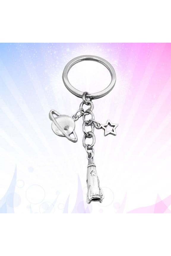 and Rocket Shaped Keyring 1Pack 8.8x3x0.2in