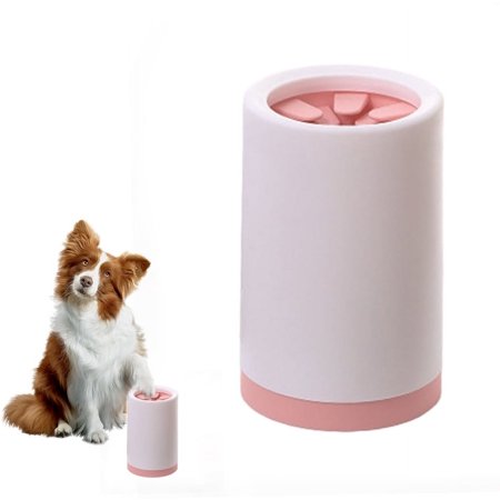 LABUBU Dog Paw Cleaner,Pet Foot Washer Cup,Soft Safe Portable Automatic Washing Device,for Small Large Dog(Pink,Small)