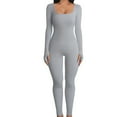 thumbnail image 1 of LABULADUO Women\'s Sexy Long Sleeve Bodycon Jumpsuit Rompers One Piece Outfits Yoga Jumpsuits Workout Ribbed Sport Jumpsuits, 1 of 2