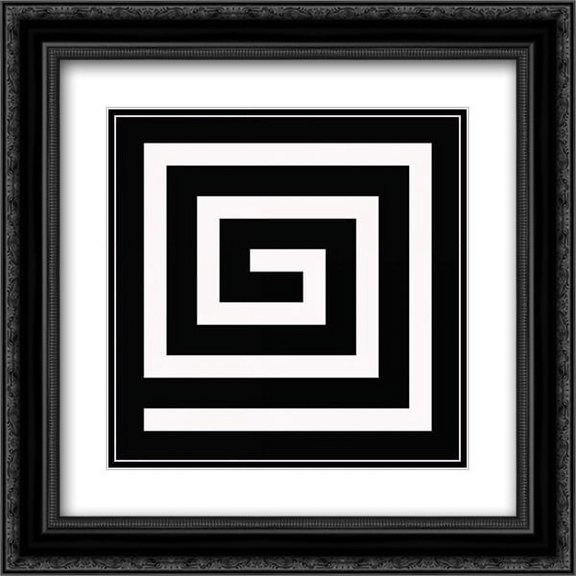 LABYRINTH II C 2x Matted 20x20 Black Ornate Framed Art Print by Greene, Taylor