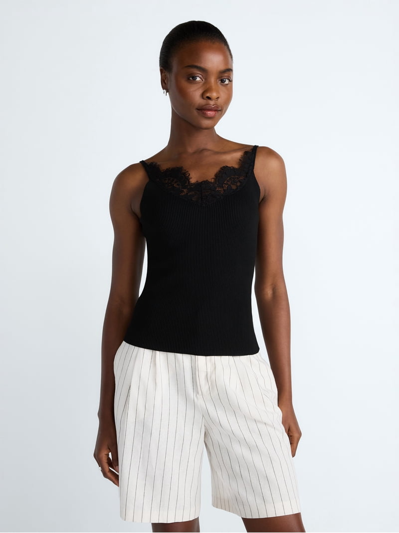 Scoop Women's Sweater Lace Cami, Sizes XS-XXL - Walmart.com