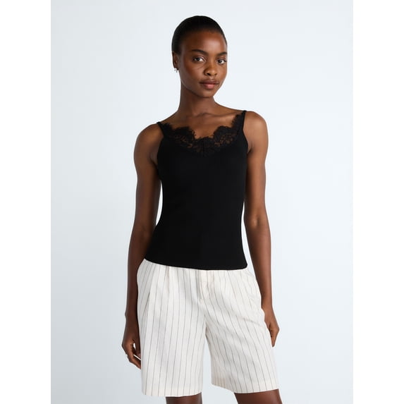 Scoop Women’s Sweater Lace Cami, Sizes XS-XXL