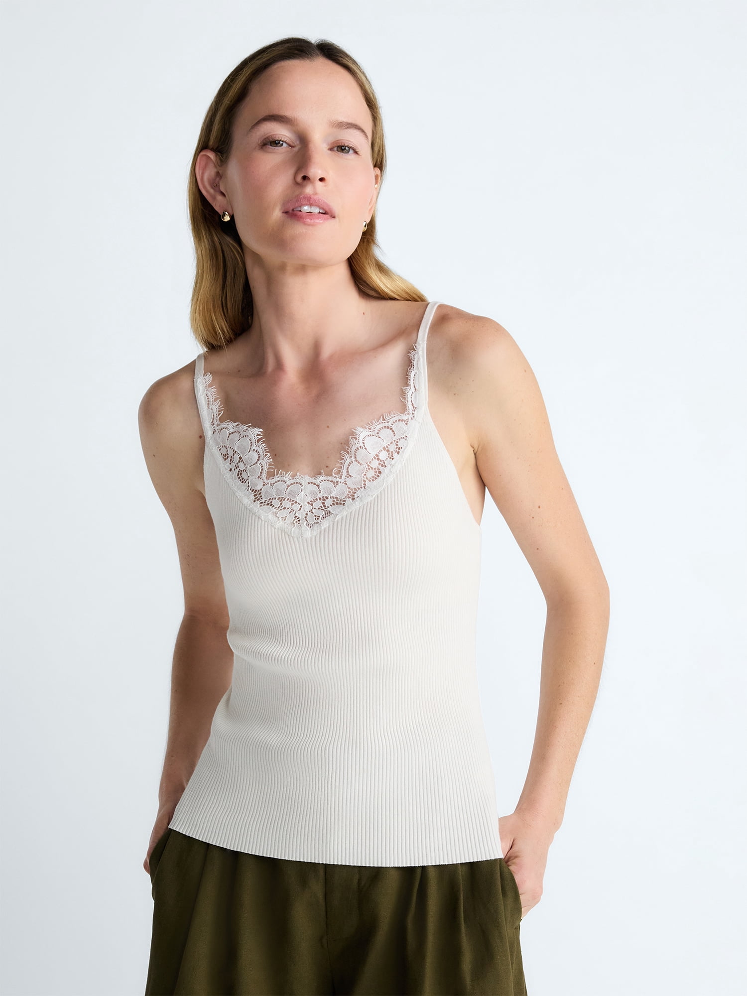 Scoop Women’s Sweater Lace Cami, Sizes XS-XXL