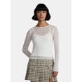 thumbnail image 1 of Madden NYC Women’s Lace Rhinestone Top with Long Sleeves, Sizes XXS-XXL, 1 of 5