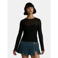 thumbnail image 1 of Madden NYC Women’s Lace Rhinestone Top with Long Sleeves, Sizes XXS-XXL, 1 of 5