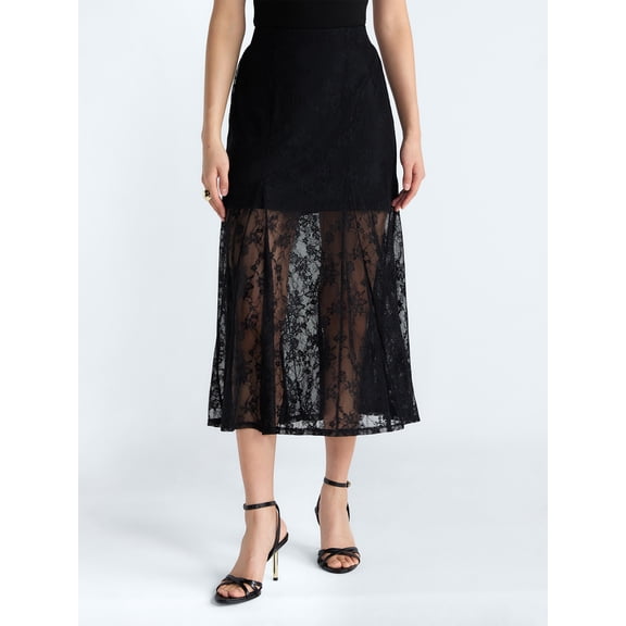 Devil Wears Prada Scoop Collection Women's Lace Maxi Skirt, Sizes XS-XXL