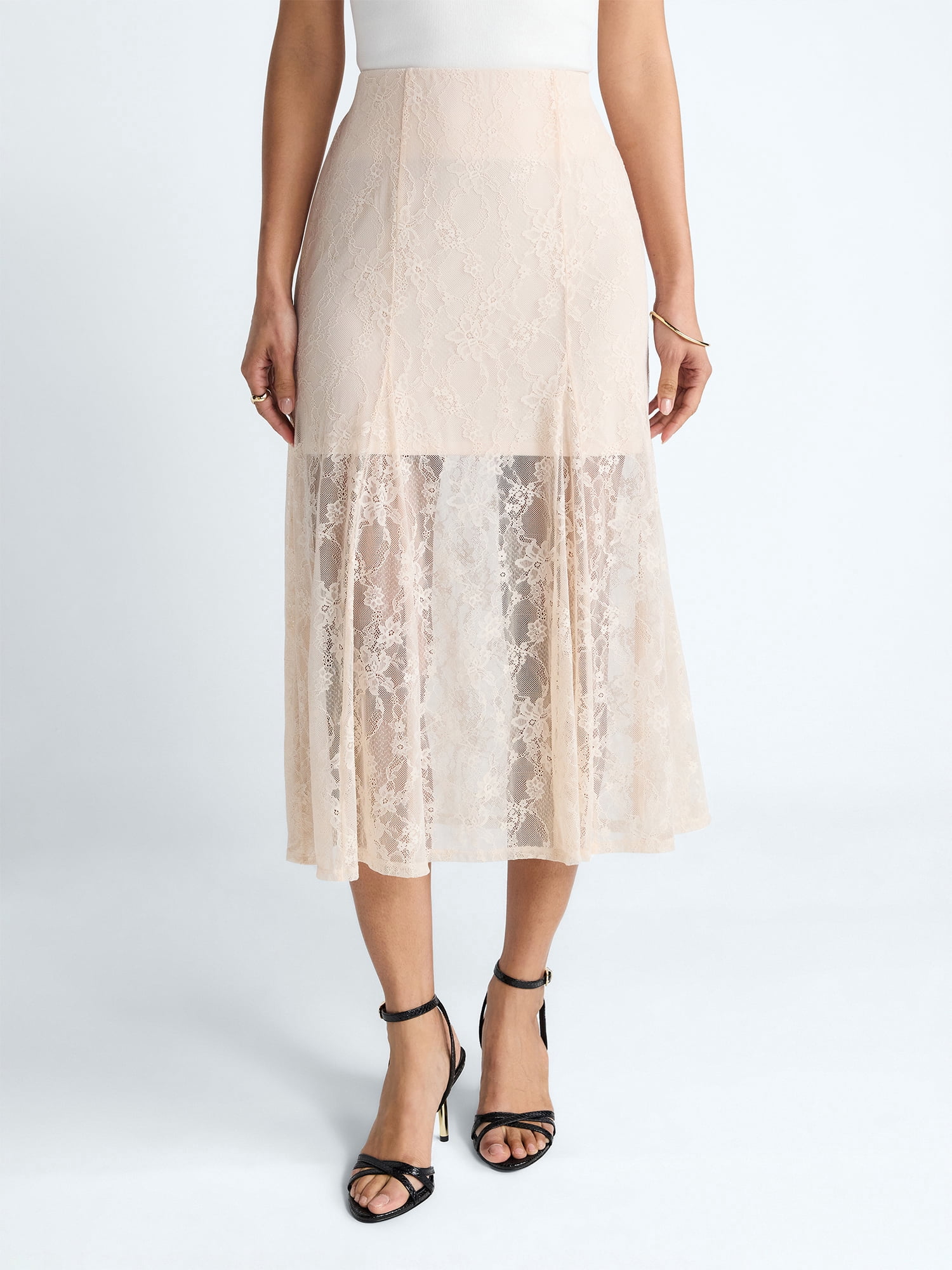 Devil Wears Prada Scoop Collection Women's Lace Maxi Skirt, Sizes