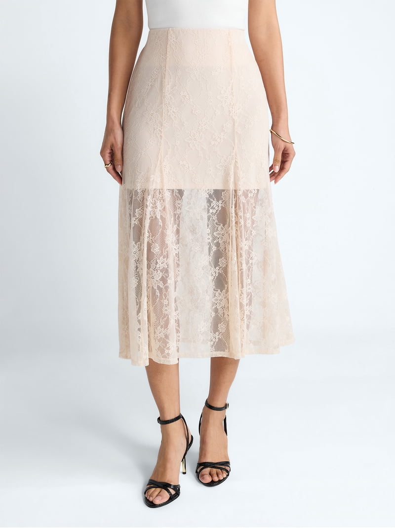 Devil Wears Prada Scoop Collection Women's Lace Maxi Skirt, Sizes