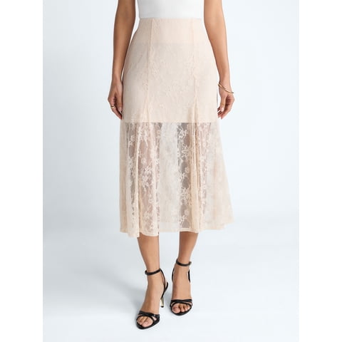 Devil Wears Prada Scoop Collection Women's Lace Maxi Skirt, Sizes XS-XXL