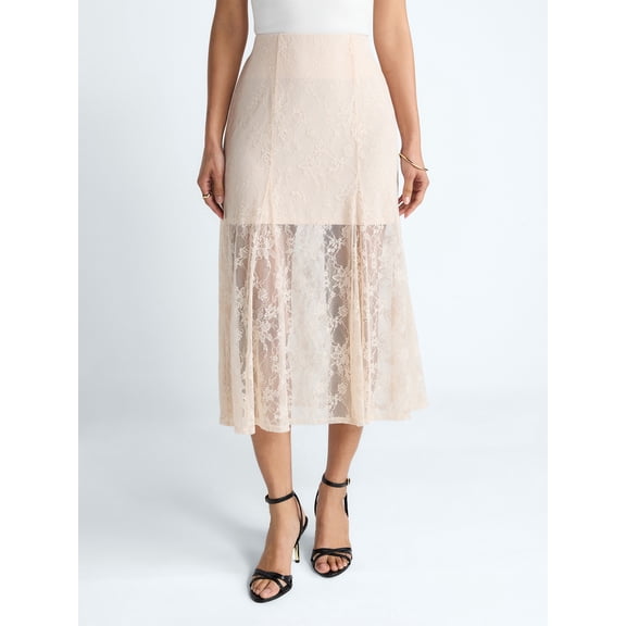 Devil Wears Prada Scoop Collection Women's Lace Maxi Skirt, Sizes XS-XXL