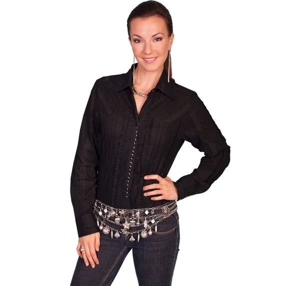 LACE STRIPE BLOUSE