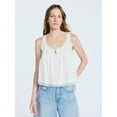thumbnail image 1 of Scoop Women's and Women's Plus Flowy Cotton Tank Top with Lace Trim, Sizes XS-4X, 1 of 5