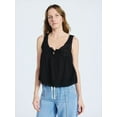 thumbnail image 1 of Scoop Women's and Women's Plus Flowy Cotton Tank Top with Lace Trim, Sizes XS-4X, 1 of 5