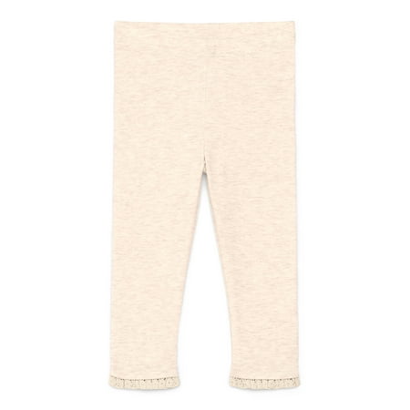 Garanimals Baby Girls Jersey Knit Leggings with Lace Trim, Sizes 0M-24M