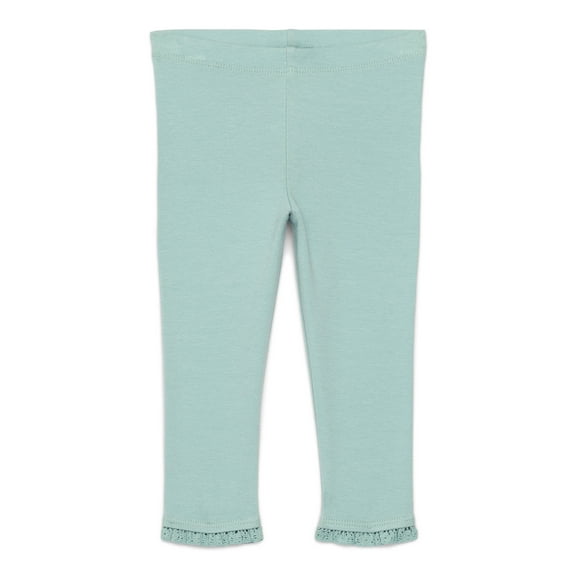 Garanimals Baby Girls Jersey Knit Leggings with Lace Trim, Sizes 0M-24M