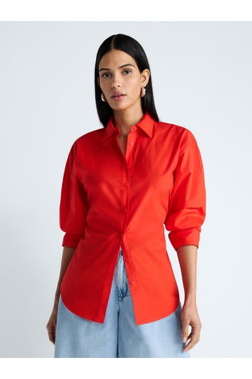 chinese dress ladies Women's 100% Cotton Knit Button Down Shirt main image 1