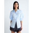 thumbnail image 1 of Devil Wears Prada Scoop Collection Women's and Women's Plus Lace Up Cotton Shirt, Sizes XS-4X, 1 of 5