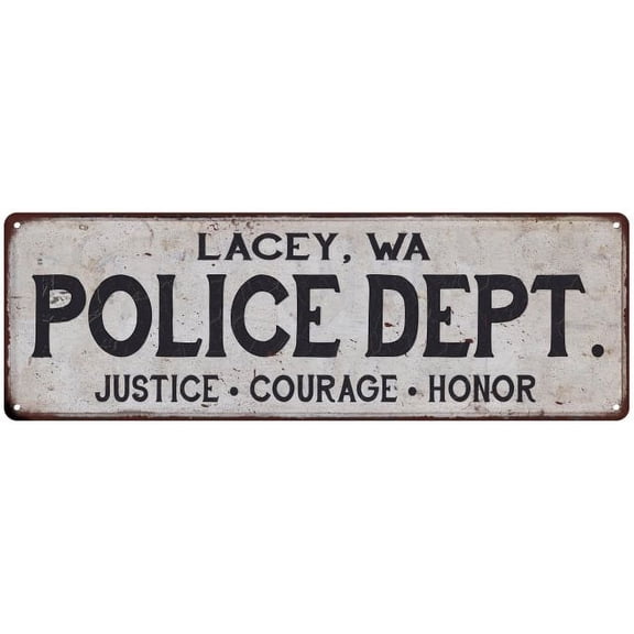 LACEY, WA POLICE DEPT. Home Decor Metal Sign Gift 6x18 206180012814