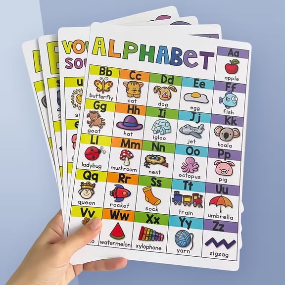 LACHILLY Phonics Spelling Posters 4 A4 Flashcards Early Literacy Classroom Decor