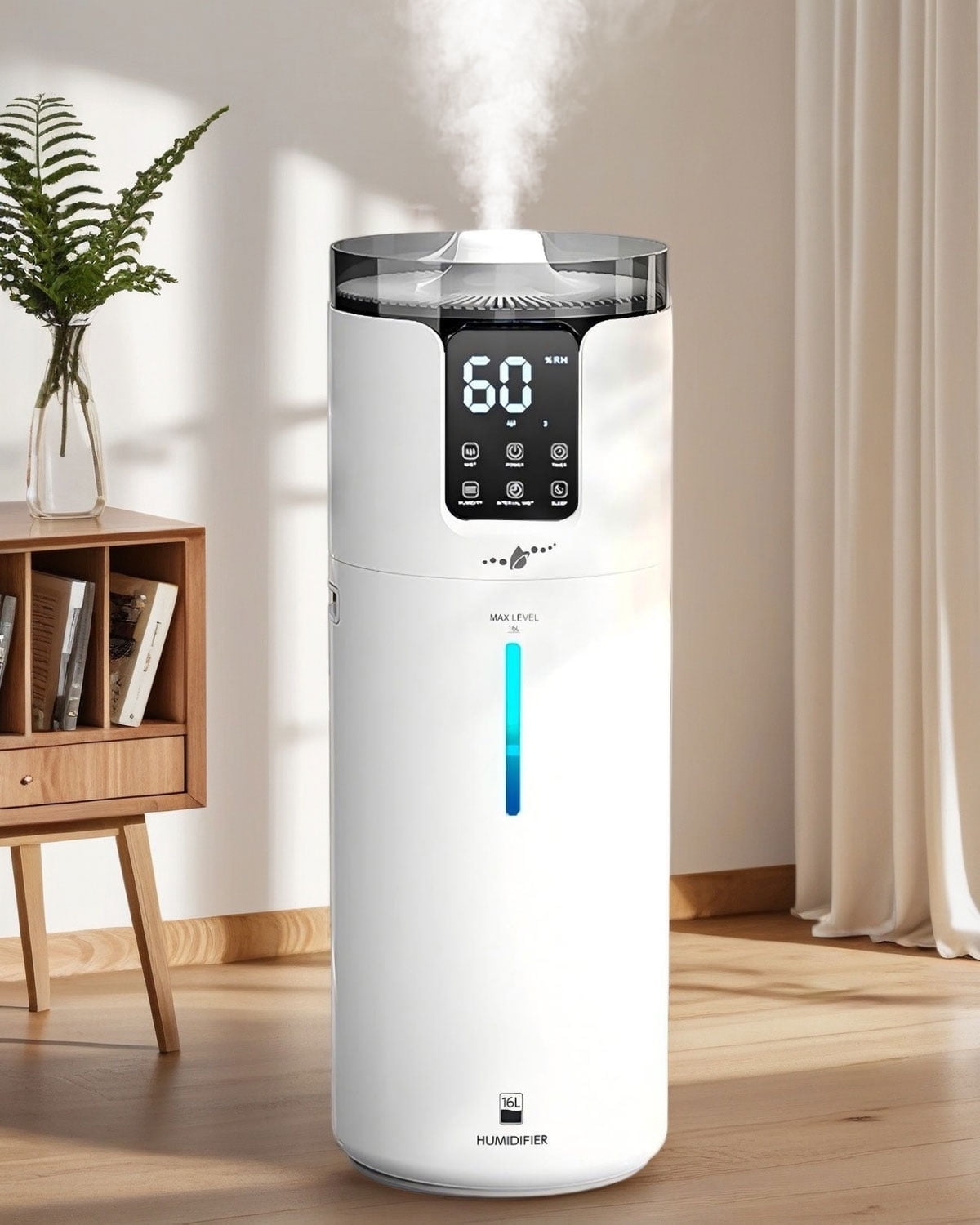 Large Room Humidifier 4.2gal for Home Bedroom, Whole House Top Fill Cool Mist Humidifier with Touch & Remote Control, Lacidoll