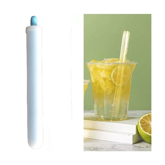 LACKUST 1 Pieces Reusable Silicone Straws Clearance,Eco Friendly Long Drinking Silicone Straw,Colorful Silicone Straws for Party,Light Blue