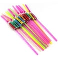 thumbnail image 1 of LACKUST 100 Pieces Disposable Plastic Straws Clearance,Flexible Long Drinking Plastic Straw,Colorful Plastic Straws for Party,As shown, 1 of 8