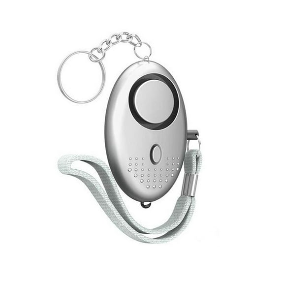 LACKUST 130dB Alarm Keychain with LED Light,Clearance Keychains Rings for Keys for Men Women for Car,Personal Safety and Protection,Silver