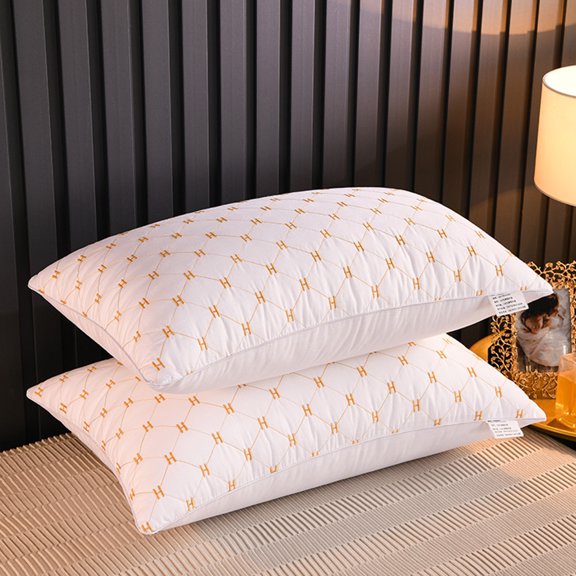 LACKUST 1PC Headrest Core - Embroidery, Solid Color Brushed Fabric, Quilted Pillow,White