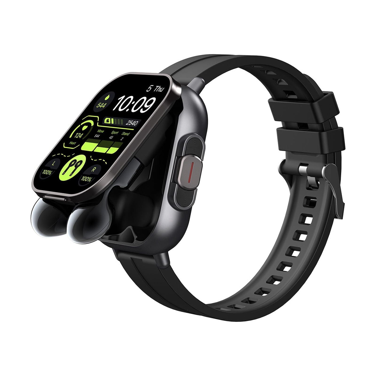 LACKUST 2-in-1 Sports Smartwatch & Bluetooth Headset,Clearance Noise Cancelling Bluetooth Headphones for Kids,Wireless Earphones for Active Lifestyles,Black