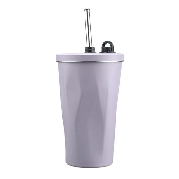 LACKUST 20 oz Vacuum-Insulated Stainless Steel Tumble,Stainless Steel Straw Cup Portable Diamond Coffee Cup Vacuum Large Capacity Water Cup Car Cup,Stainless Steel,Purple