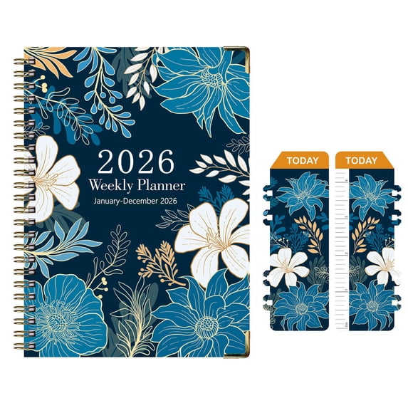 LACKUST 2025-2026 A5 Monthly Planner, Coil Bound Spiral Notebook with Tabbed Dividers & Inner Pocket, Academic Schedule Organizer for Sch-ool Office Home