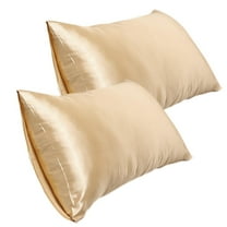 LACKUST 20x25 Inch Satin Pillowcases, Imitation Silk, Soft and Luxurious, 2PCS Set, Perfect for Home and HotelBeige
