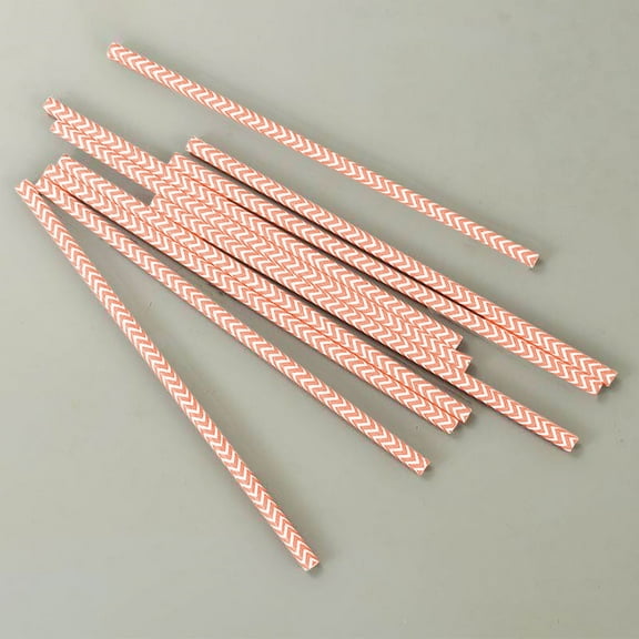 LACKUST 25 Pieces Disposable Paper Straws Clearance,Eco Friendly Long Drinking Paper Straw,Colorful Paper Straws for Party,Pink