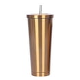 thumbnail image 1 of LACKUST 26 oz Vacuum-Insulated Stainless Steel Tumble,Fashionable Stainless Steel Straw Cup Coffee Cup 750ml Large Capacity Vacuum Portable Insulation Gift Cup,Stainless Steel,Gold, 1 of 3