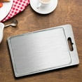 thumbnail image 1 of LACKUST 2mm 316 Stainless Steel Cutting Board,Cutting Boards for Kitchen Clearance,Heavy Duty,Double-Sided,Dishwasher Safe,A, 1 of 5