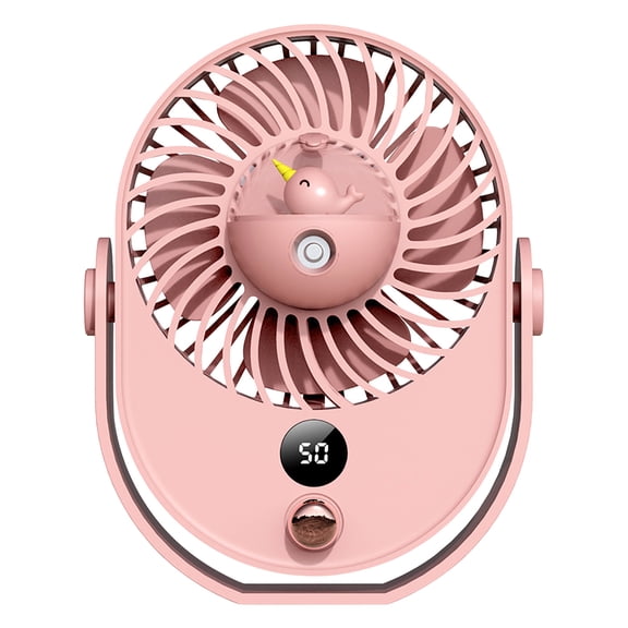 LACKUST 3-Speed USB Rechargeable Mini Fan for Travel,Portable Air Conditioners Desk Fans,Desk Air Conditioner for Room Office Bedroom Desk Indoor Outdoor,Pink