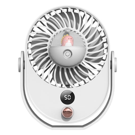LACKUST 3-Speed USB Rechargeable Mini Fan for Travel,Portable Air Conditioners Desk Fans,Portable Evaporative Cooling Fan with Spray for Home Bedroom Office,White