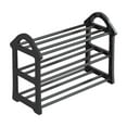 thumbnail image 1 of LACKUST 3 Tier Plastic Shoe Rack, Black Shoe Organizer with Ventilated Slats, Easy to Assemble No Tools Required, Entryway Bedroom Closet Shoe Storage, 1 of 6