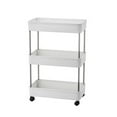 thumbnail image 1 of LACKUST 3 Tier Rolling Cart, White Mobile Storage Shelf Unit - Narrow Rolling Storage Organizer for Bathroom, Kitchen & Laundry Room, Space Saving Utility Cart on Wheels, 1 of 8