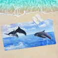 thumbnail image 1 of LACKUST 3D Dolphin Beach Towel, Oversized & Quick-Dry, 29x59in, 1 of 3