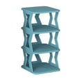 thumbnail image 1 of LACKUST 4 Tier Narrow Shoe Rack, Small Plastic Shoe Storage Organizer - Easy to Assemble, Ventilated - Blue Shoe Rack for Entryway, Bedroom, Closet, Space Saving, 1 of 6