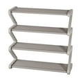 thumbnail image 1 of LACKUST 4 Tier Z Shaped Shoe Rack - Metal Space Saving Shoe Storage for Dorm Room & Bedroom, Easy Assembly Modern Gray Small Space Shoe Organizer, 1 of 6