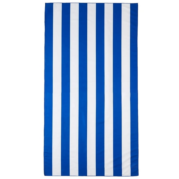 LACKUST Absorbent Quick-Drying Beach Towel for Adults & Kids, Sand-Resistant, Blue-White Striped Design (Not Specified Size)