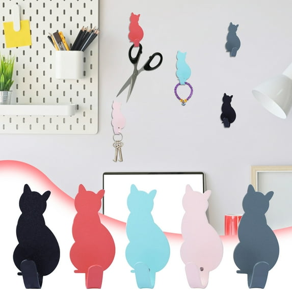 LACKUST Adhesive Wall Kitchen Hooks Clearance,Kitchen Living Room Wall Hook Metal Door Hook Color Rubber Hook 10ml,Army Green