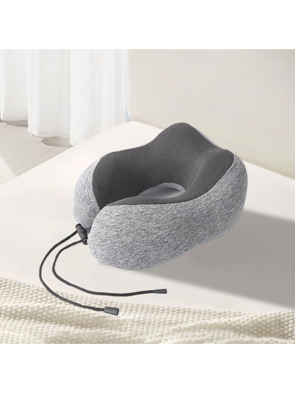 Adjustable U-Shaped Travel Pillow - Ideal for Planes, Cars, and Napping,Gray