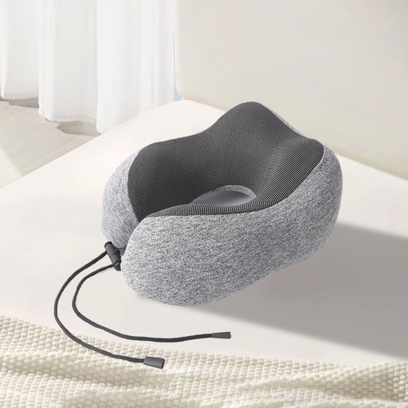LACKUST Adjustable U-Shaped Travel Pillow - Ideal for Planes, Cars, and Napping,Gray