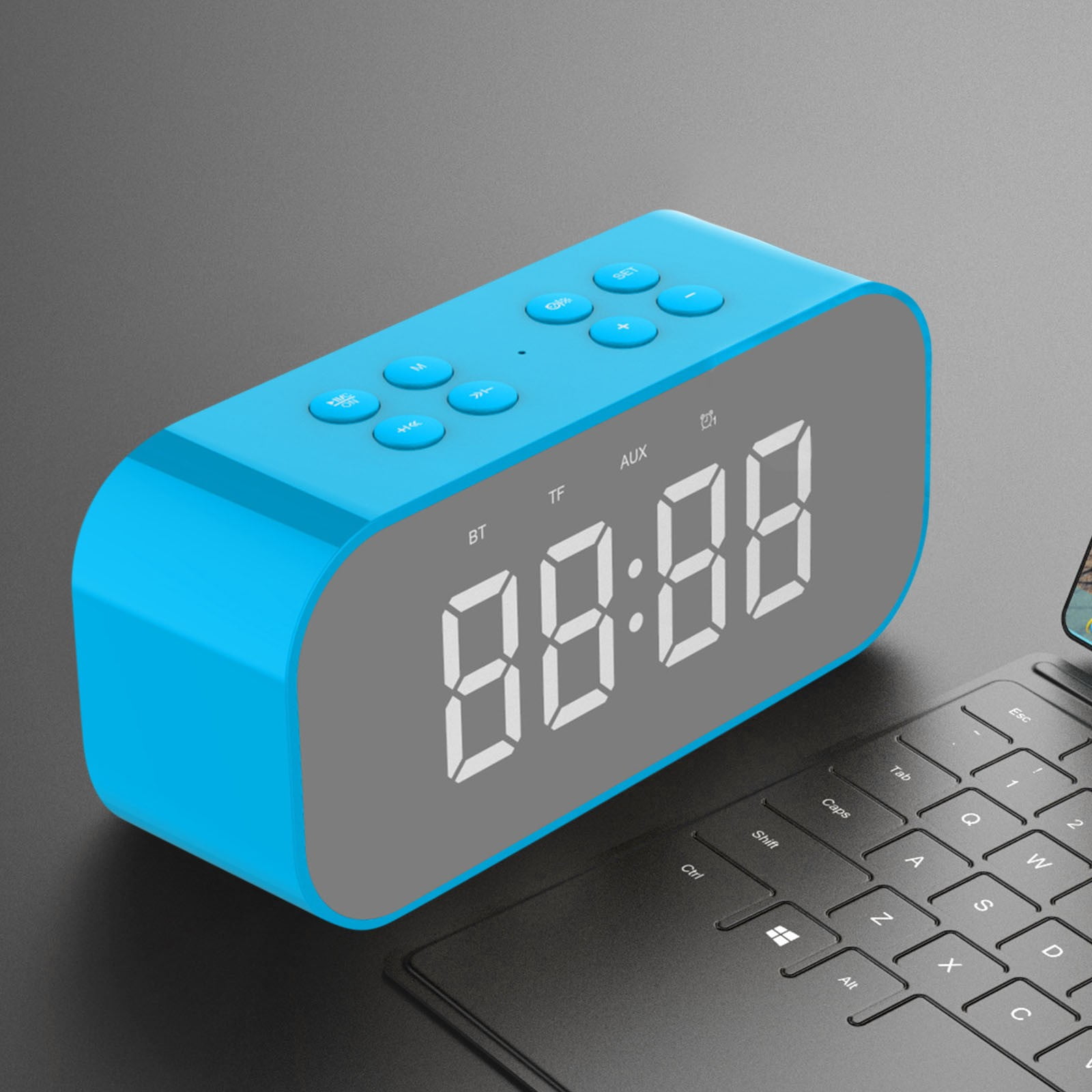 LACKUST Alarm Clock Bluetooth Speaker High Power Portable Column For PC